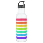 Helle Regenbogenstreifen Edelstahlflasche (Vorderseite)