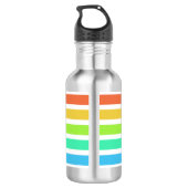 Helle Regenbogenstreifen Edelstahlflasche (Rückseite)