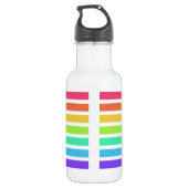 Helle Regenbogenstreifen Edelstahlflasche (Rückseite)