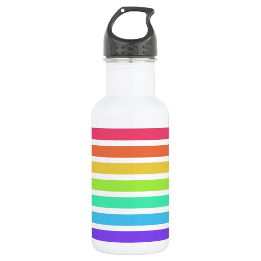 Helle Regenbogenstreifen Edelstahlflasche (Vorderseite)