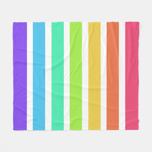 Helle Regenbogenstreifen Fleecedecke (Vorderseite (Horizontal))