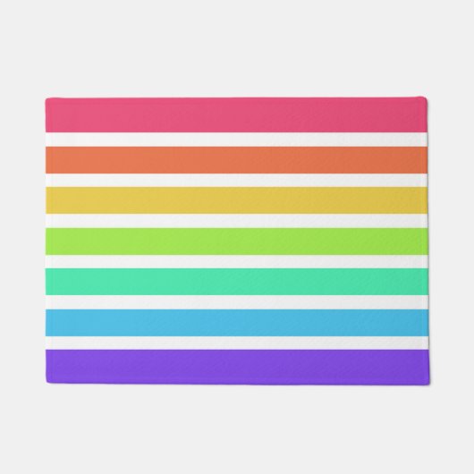 Helle Regenbogenstreifen Fußmatte (Vorderseite)