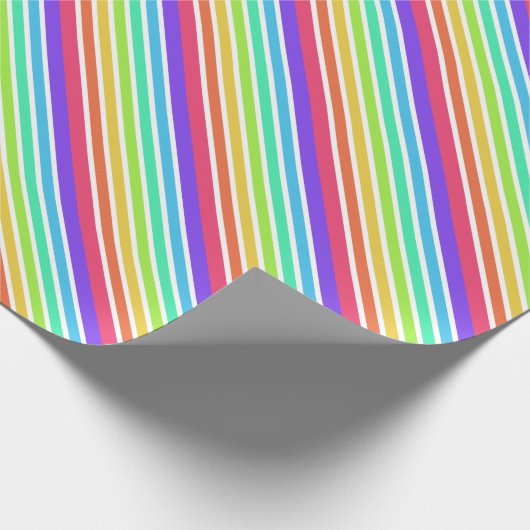 Helle Regenbogenstreifen Geschenkpapier (Ecke)