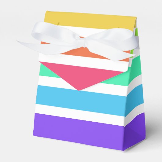 Helle Regenbogenstreifen Geschenkschachtel (Vorderseite)
