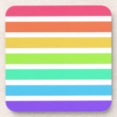 Helle Regenbogenstreifen Getränkeuntersetzer (Vorderseite)