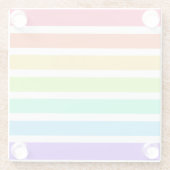 Helle Regenbogenstreifen Glasuntersetzer (Rückseite)