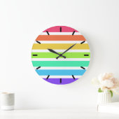 Helle Regenbogenstreifen Große Wanduhr (Zuhause)