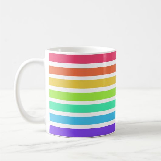 Helle Regenbogenstreifen Kaffeetasse (Links)
