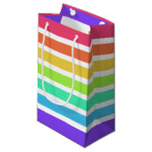 Helle Regenbogenstreifen Kleine Geschenktüte (Vorderseite Schrägansicht)