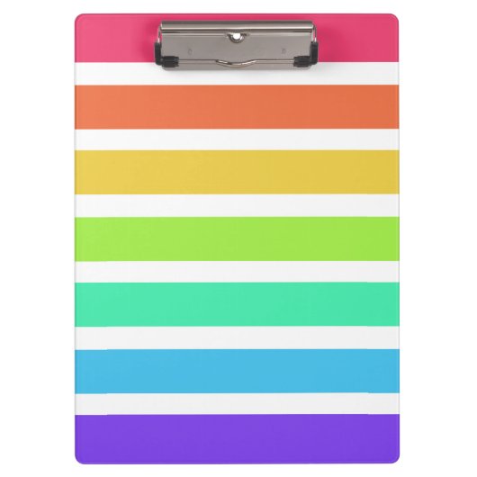 Helle Regenbogenstreifen Klemmbrett (Vorderseite)