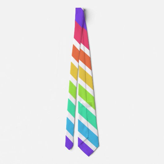 Helle Regenbogenstreifen Krawatte (Rückseite)