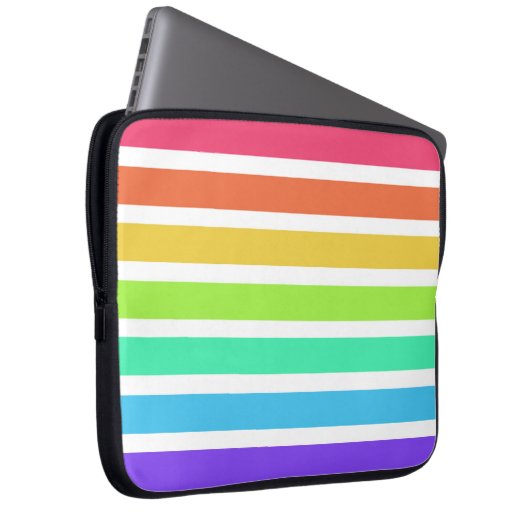 Helle Regenbogenstreifen Laptopschutzhülle (Vorne Rechts)