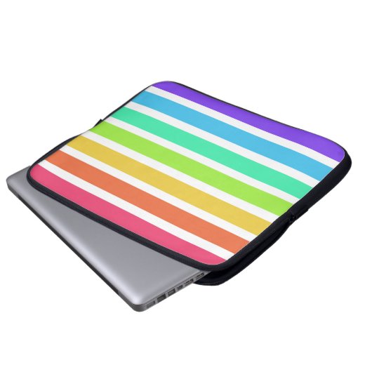 Helle Regenbogenstreifen Laptopschutzhülle (Vorne Knopf)
