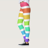 Helle Regenbogenstreifen Leggings (Links)