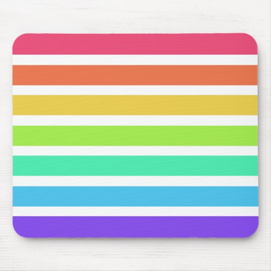 Helle Regenbogenstreifen Mousepad (Vorne)
