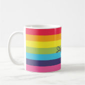 Helle Regenbogenstreifen Tasse des Anfangsnamens (Links)