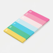 Helle Regenbogenstreifen wöchentlich zu verwenden Post-it Klebezettel (angewinkelt)