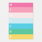 Helle Regenbogenstreifen wöchentlich zu verwenden Post-it Klebezettel (Vorderseite)