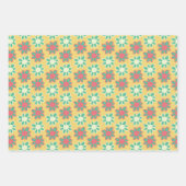 Helle Retro-Blumen Geschenkpapier Set (Vorderseite 3)