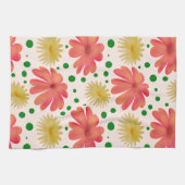 Helle Retro-Blumen-Nahtlos-Muster Geschirrtuch (Horizontal)