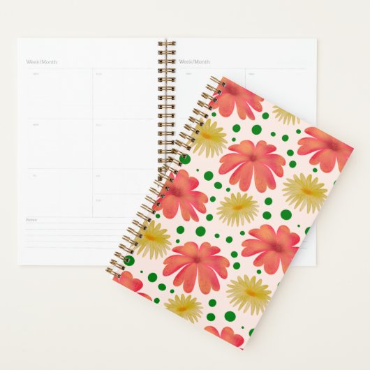 Helle Retro-Blumen-Nahtlos-Muster Planer (Anzeige)
