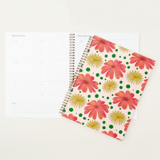 Helle Retro-Blumen-Nahtlos-Muster Planer (Anzeige)