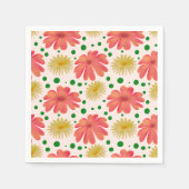 Helle Retro-Blumen-Nahtlos-Muster Serviette (Vorderseite)