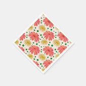 Helle Retro-Blumen-Nahtlos-Muster Serviette (Ecke)