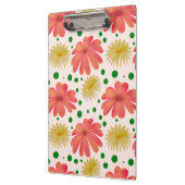Helle Retro-Blumen-Nahtloses Muster Klemmbrett (Links)