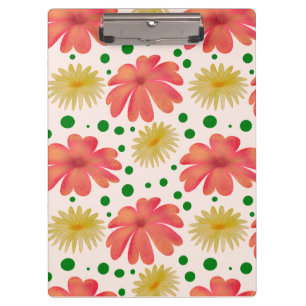Helle Retro-Blumen-Nahtloses Muster  Klemmbrett