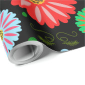 Helle Retro-Blumenmuster Farbige Volkskunst  Geschenkpapier (Rolleneckpunkt)