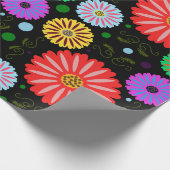 Helle Retro-Blumenmuster Farbige Volkskunst  Geschenkpapier (Ecke)