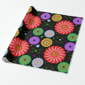 Helle Retro-Blumenmuster Farbige Volkskunst  Geschenkpapier (Ungerollt)