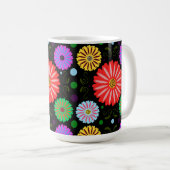 Helle Retro-Blumenmuster Farbige Volkskunst Kaffeetasse (VorderseiteRechts)