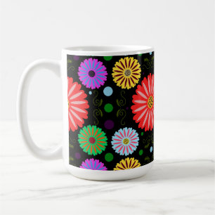 Helle Retro-Blumenmuster Farbige Volkskunst  Kaffeetasse