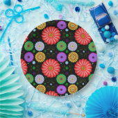 Helle Retro-Blumenmuster Farbige Volkskunst Pappteller (Party)