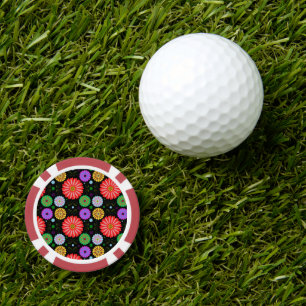 Helle Retro-Blumenmuster Farbige Volkskunst Pokerchips