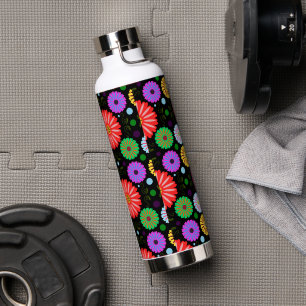 Helle Retro-Blumenmuster Farbige Volkskunst  Trinkflasche