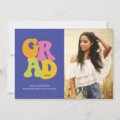 Helle Retro Design 2023 Foto Graduation Party Einladung (Vorderseite)