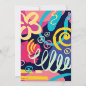 Helle Retro Doodles Lässige Hochzeitsempfehlung Einladung (Rückseite)