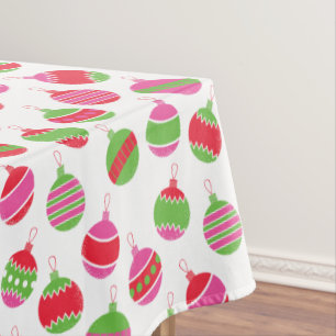 Helle Retro-Kugeln Weihnachtsdeko Muster Tischdeck Tischdecke