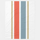 Helle Retro-Orangenschiefer-Streifen auf weiß Fleecedecke (Vorderseite)