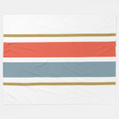 Helle Retro-Orangenschiefer-Streifen auf weiß Fleecedecke (Vorderseite (Horizontal))
