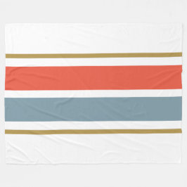 Helle Retro-Orangenschiefer-Streifen auf weiß Fleecedecke