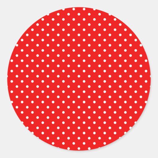 Helle Retro Rot und Weiß Polka Dot Blank Runder Aufkleber (Vorderseite)