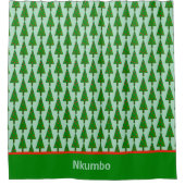 Helle Retro Weihnachtsbaum mit unterer Grenze Duschvorhang (Vorderseite)