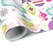 Helle Retro Weihnachtsverzierungen Geschenkpapier (Rolleneckpunkt)