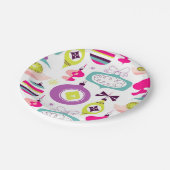 Helle Retro Weihnachtsverzierungen Pappteller (Schrägansicht)