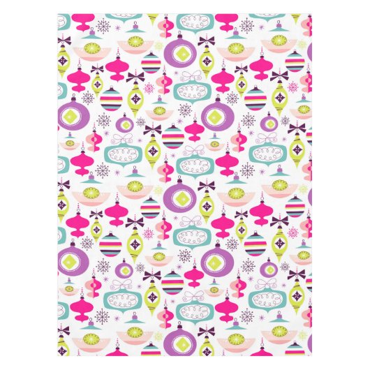 Helle Retro Weihnachtsverzierungen Tischdecke (Vorderseite)