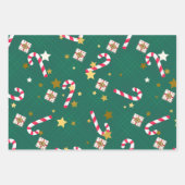 Helle Retro Weihnachtswrapping Papierblätter Geschenkpapier Set (Vorderseite 3)